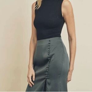 Dress Forum Mock Neck Sleeveless Black Bodysuit Size Medium